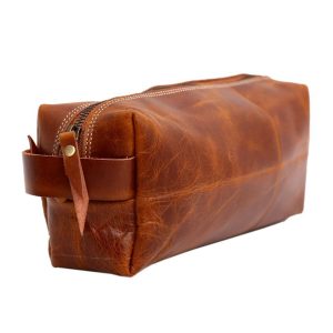 MEN LEATHER SHAVING KIT BAG