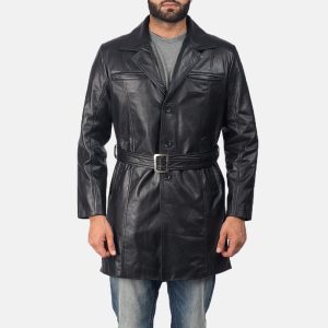 Men's Jordan Black Leather Coats