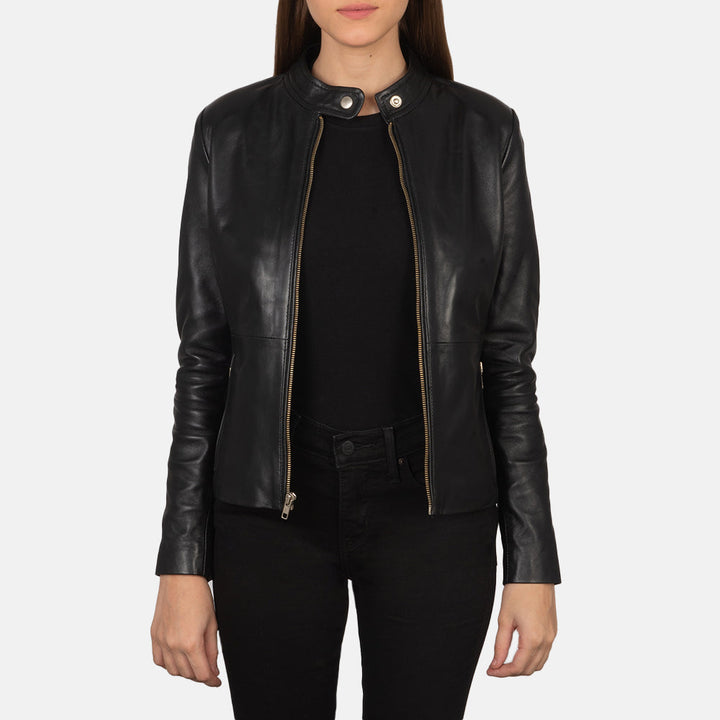 Rave Black Leather Biker Jackets - Image 2