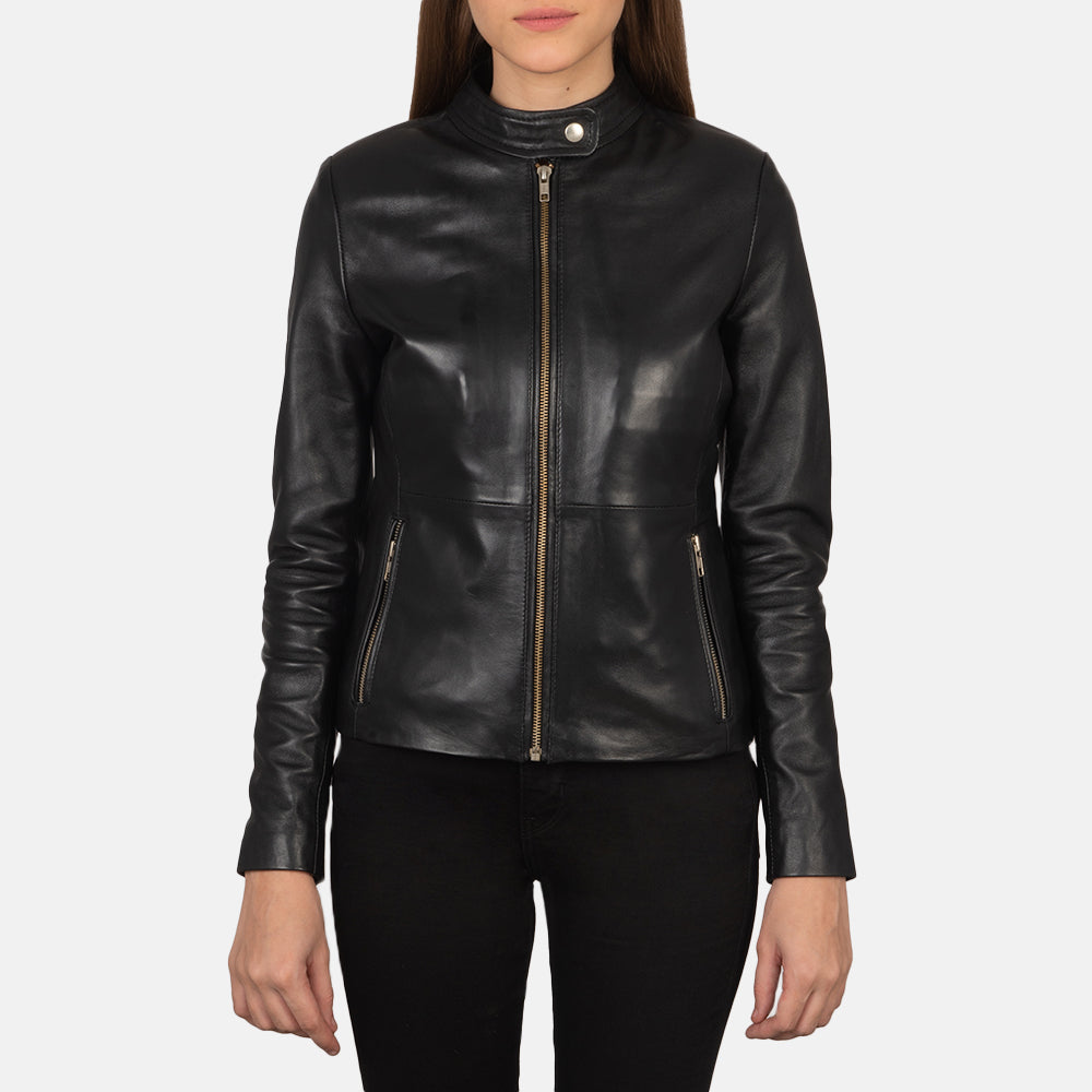 Rave Black Leather Biker Jackets