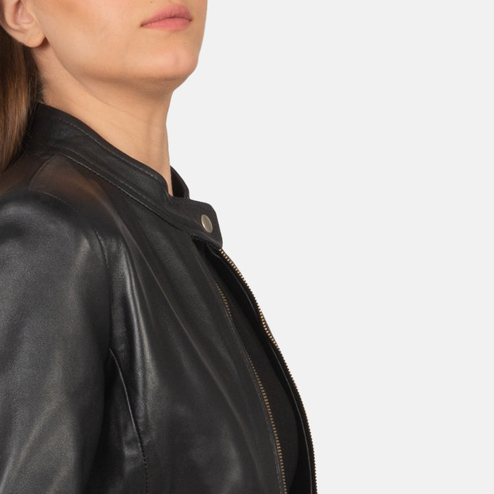 Rave Black Leather Biker Jackets - Image 5