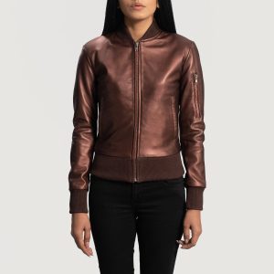 Reida Maroon Leather Bomber Jackets