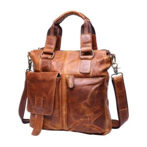 RETRO LOOK GENUINE LEATHER WOMEN TOTE BAG