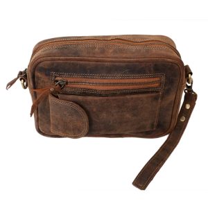 UNISEX MULTI POCKET LEATHER TRAVEL KIT