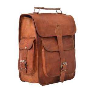 VINTAGE LEATHER COLLEGE BACKPACK