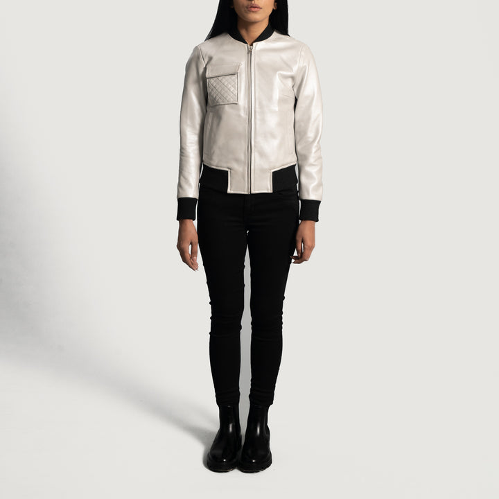Lana Leather Bomber Jacket - Image 5