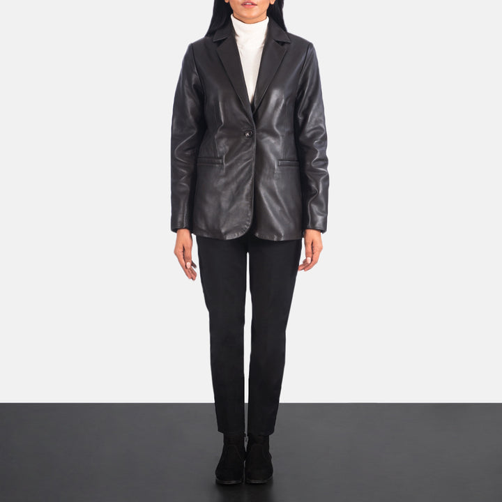 Norma Brown Leather Blazer - Image 6