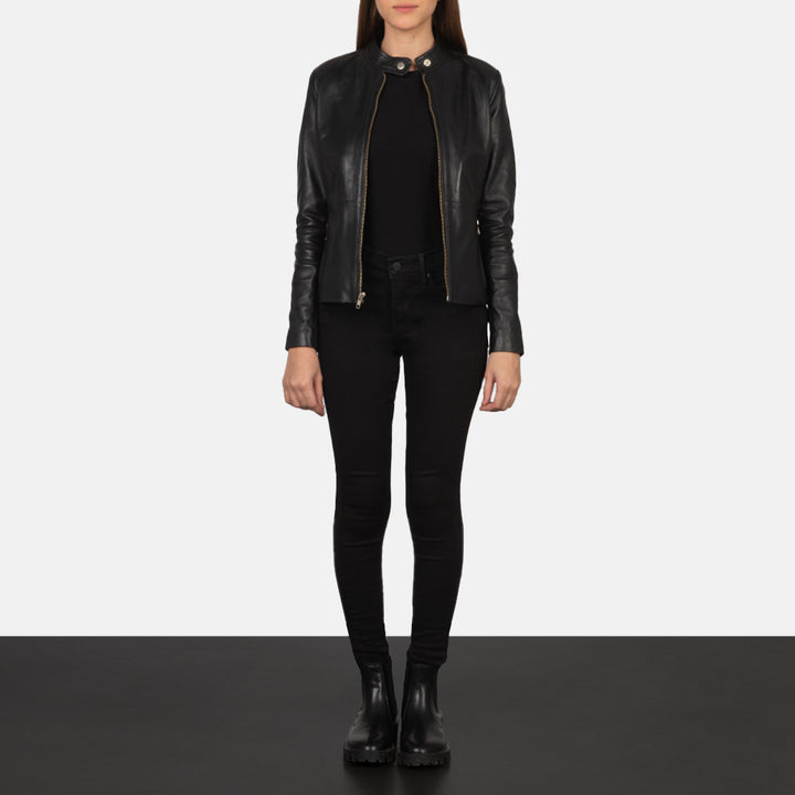 Rave Black Leather Biker Jackets - Image 6
