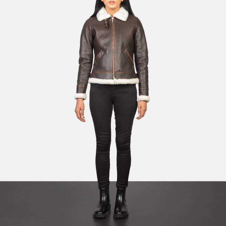 Sherilyn B-3 Brown Leather Bomber Jackets - Image 6