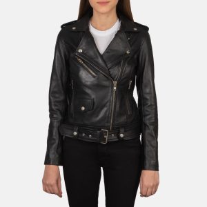Alison black Suede Biker Jackets