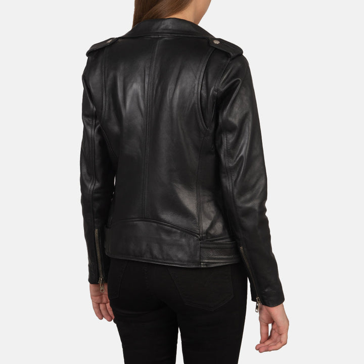 Alison black Suede Biker Jackets - Image 6