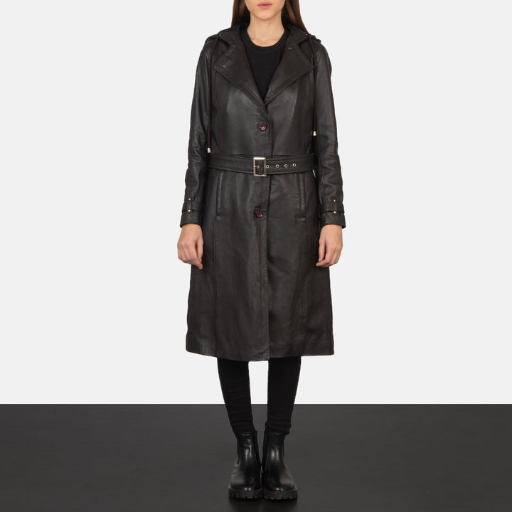 Fixon Hooded Brown Trench Coats - Image 4