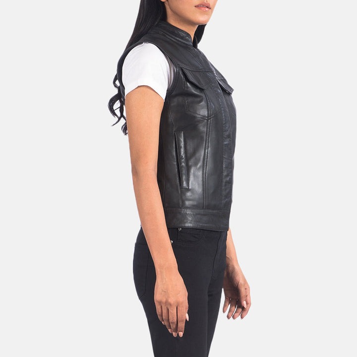 Rayne Moto Brown Leather Vest - Image 5