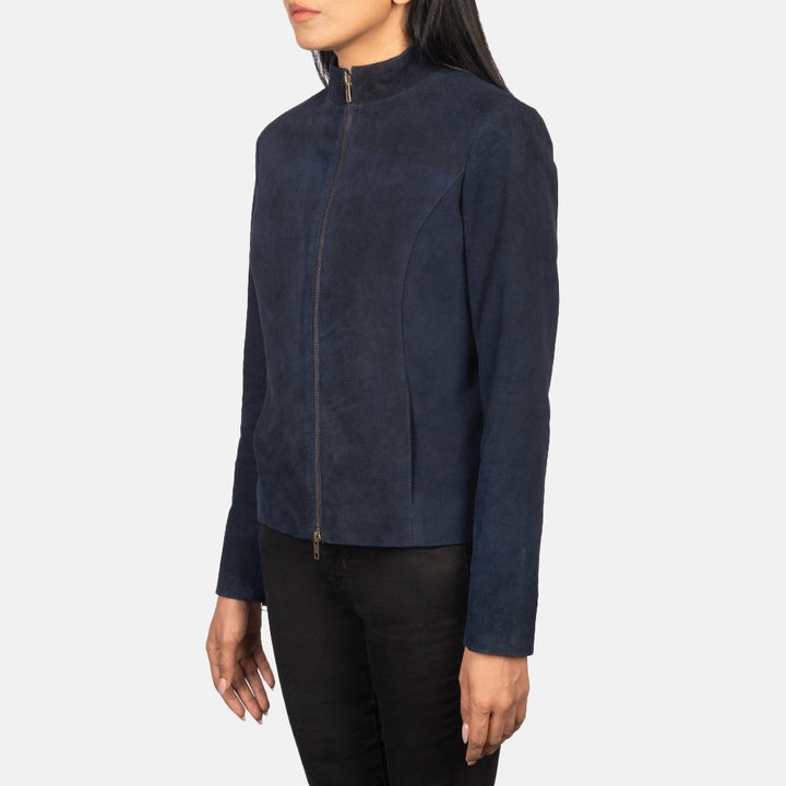 Rumella Blue Suede Biker Jackets - Image 5