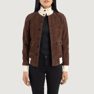 Sasha A1 Mocha Suede Bomber Jackets