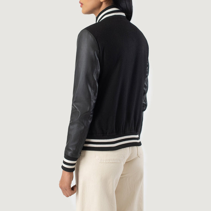 Savant Black Hybrid Varsity Jacket - Image 2