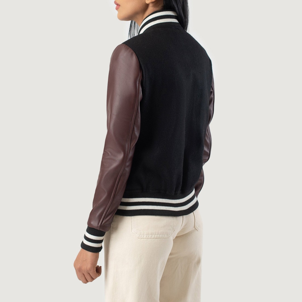 Savant Maroon & Brown Hybrid Varsity Jacket - Image 6