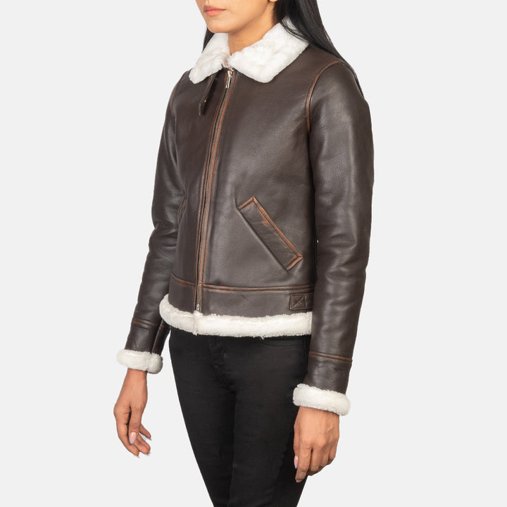 Sherilyn B-3 Brown Leather Bomber Jackets - Image 5