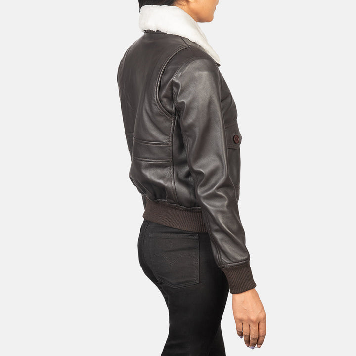 Stella G-1 Brown Leather Bomber Jackets - Image 3