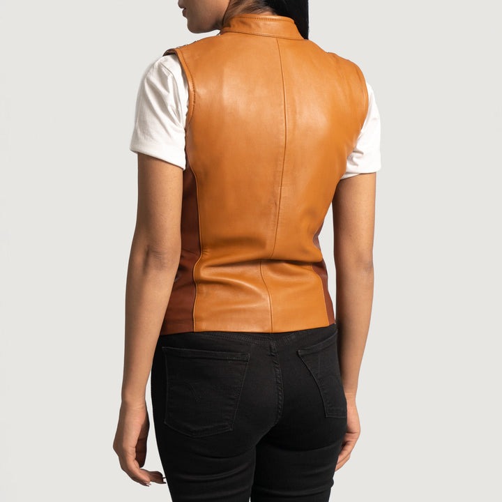 Westina Tan Dye Leather Vests - Image 4